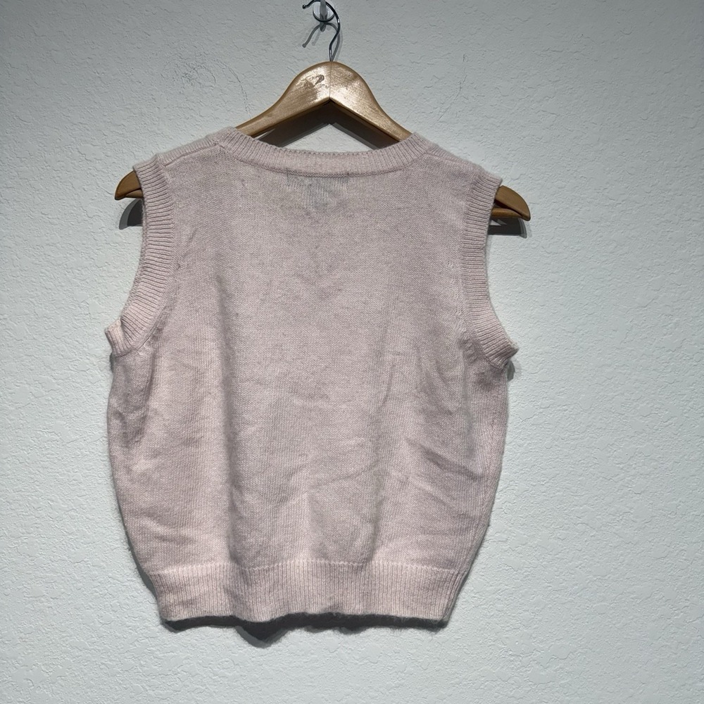 Metropolitan Angora Rabbit Hair Lambs Wool Blend Round Neck Vest Women's Large - Picture 2 of 6